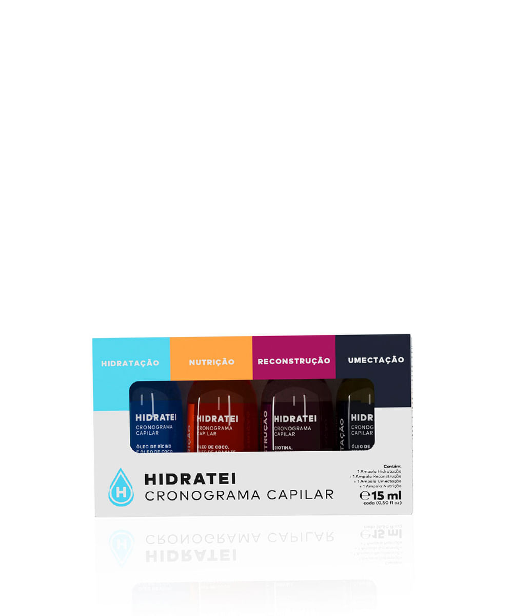 kit hidratei cronograma capilar com 4 ampolas 15ml