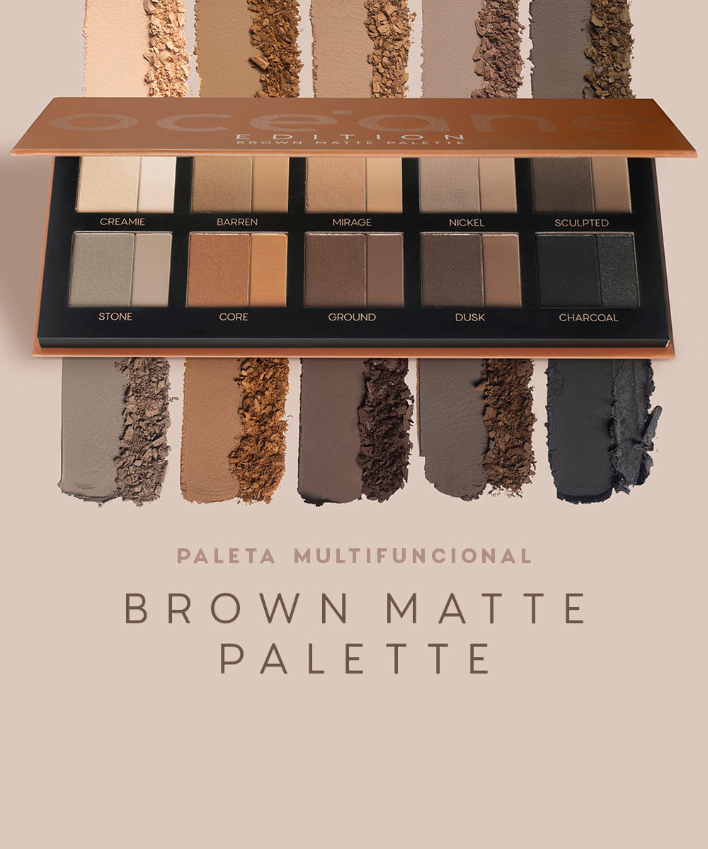 paleta de sombra océane brown matte palette multifuncional