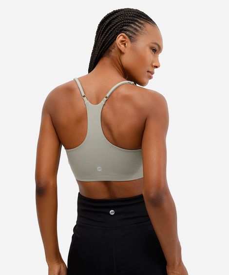 top feminino esportivo ace com bojos removíveis verde