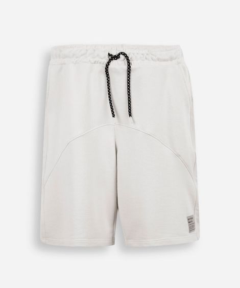 short de moletom juvenil com recorte cinza