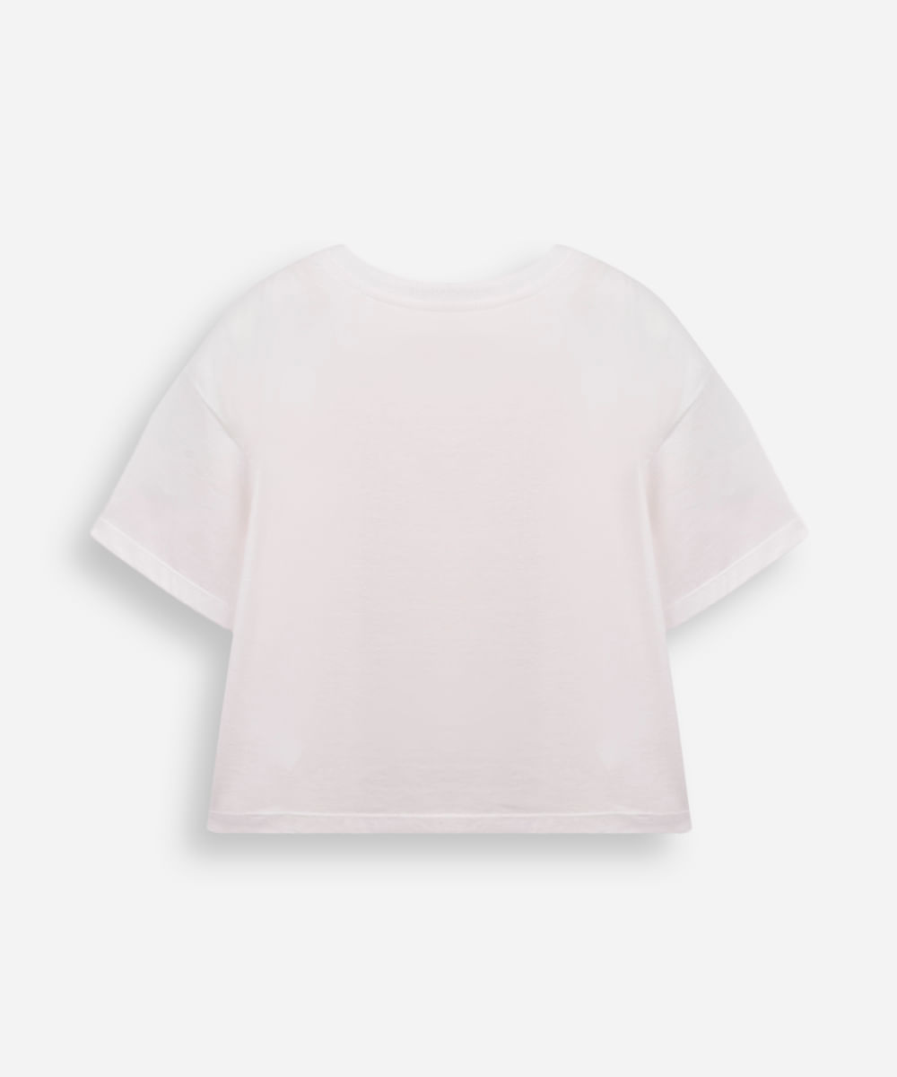 camiseta box juvenil de algodão morango do amor off white