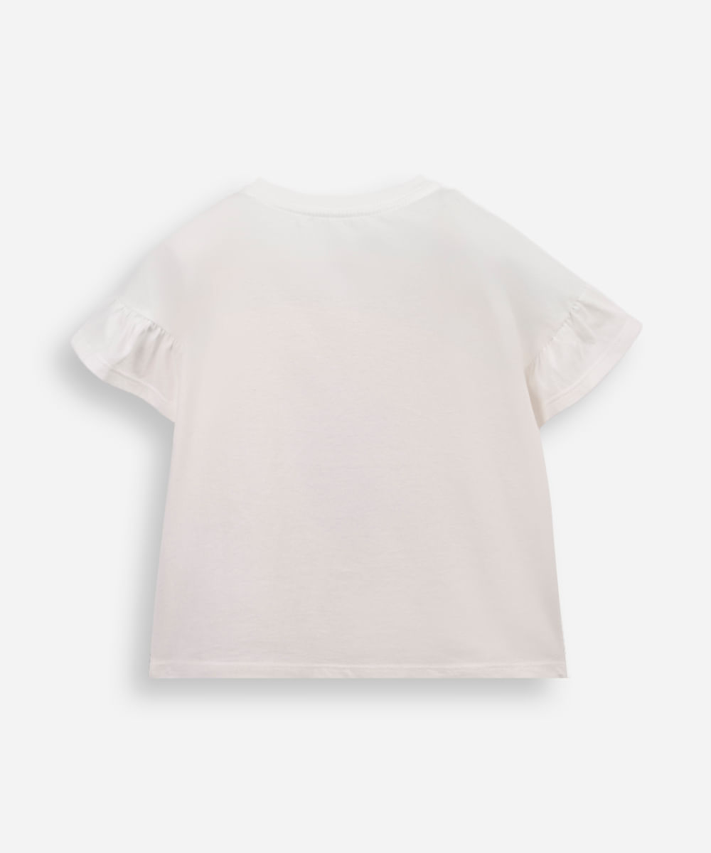 blusa infantil de algodão squishmallow texturizada off white
