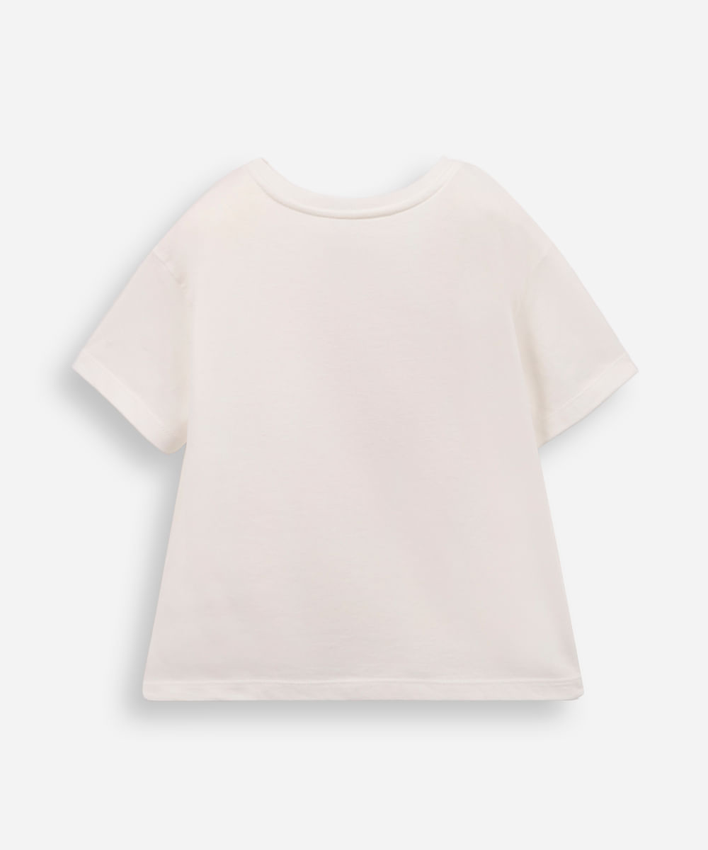 blusa infantil de algodão borboletas com glitter off white