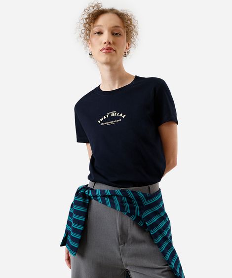 camiseta feminina de algodão manga curta snoopy azul