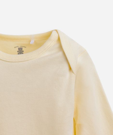 conjunto body e calça infantil algodão essencial amarelo