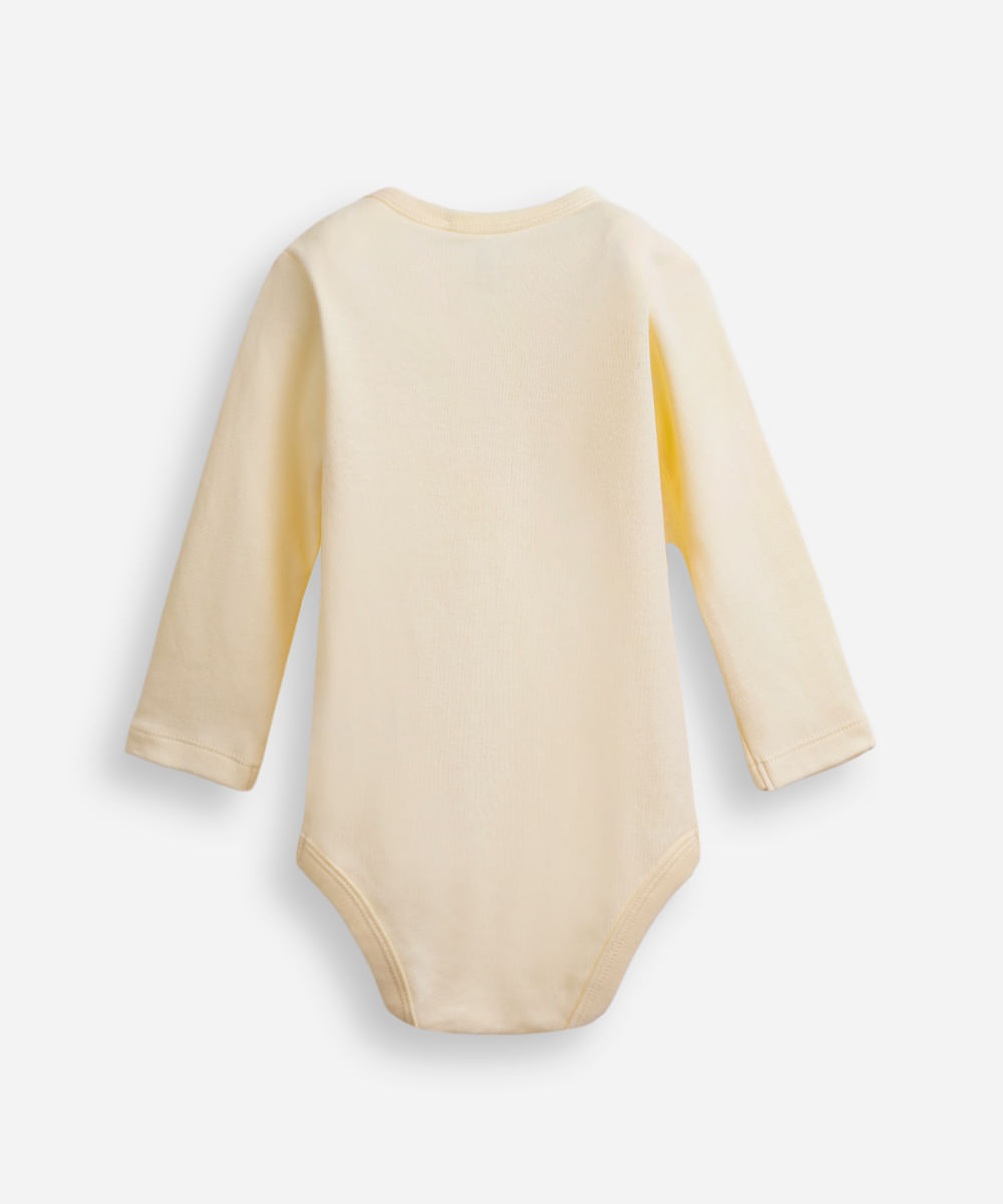 conjunto body e calça infantil algodão essencial amarelo