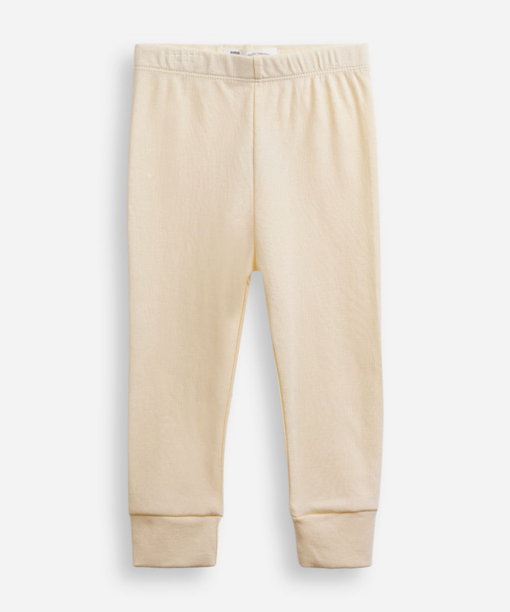 conjunto body e calça infantil algodão essencial amarelo