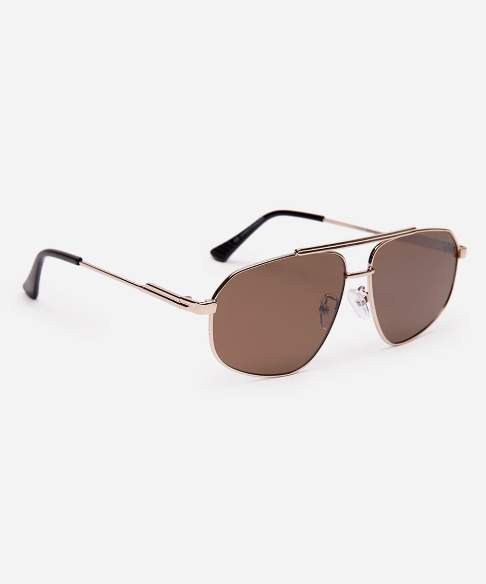 óculos de sol oval triton unissex dourado