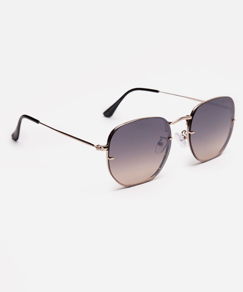 óculos de sol quadrado triton unissex dourado
