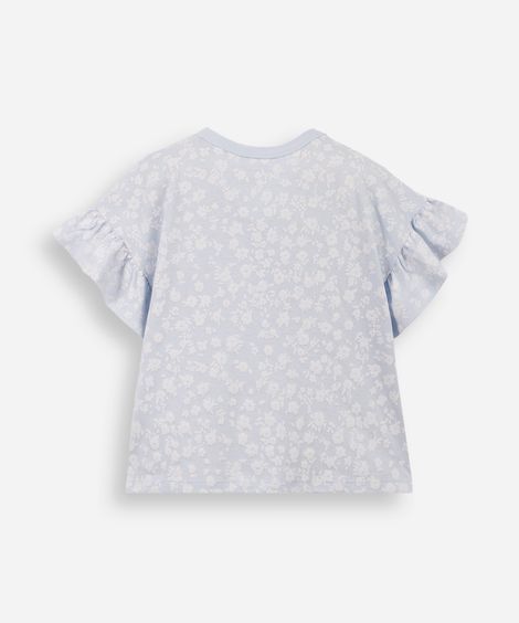 kit de 2 blusas infantis de algodão floral colorido