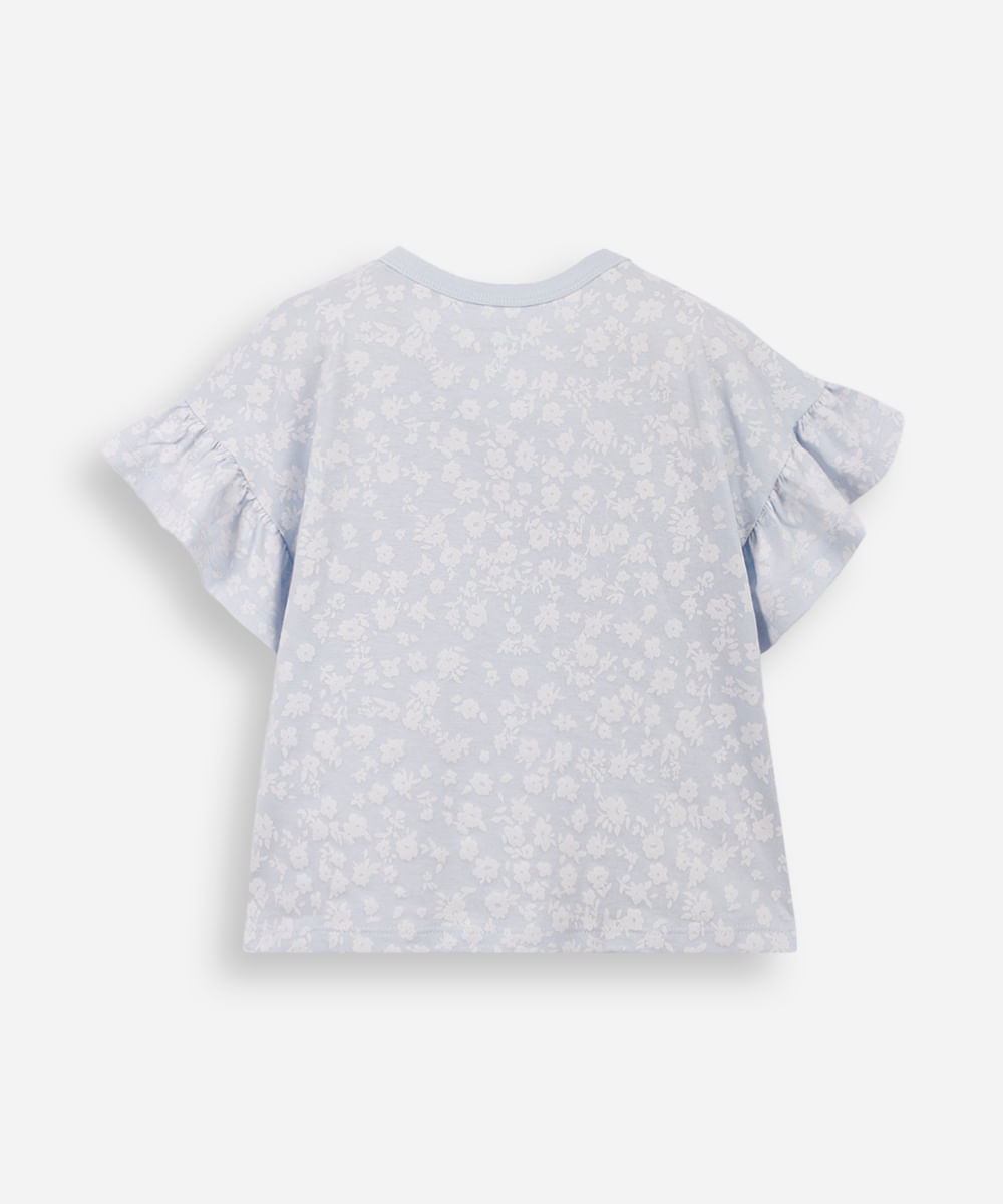 kit de 2 blusas infantis de algodão floral colorido