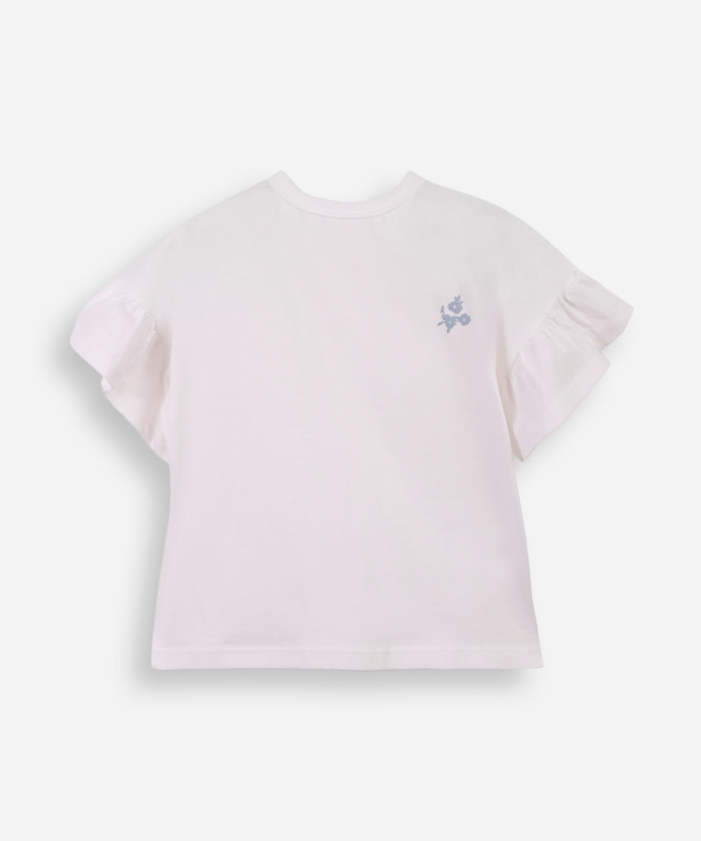 kit de 2 blusas infantis de algodão floral colorido