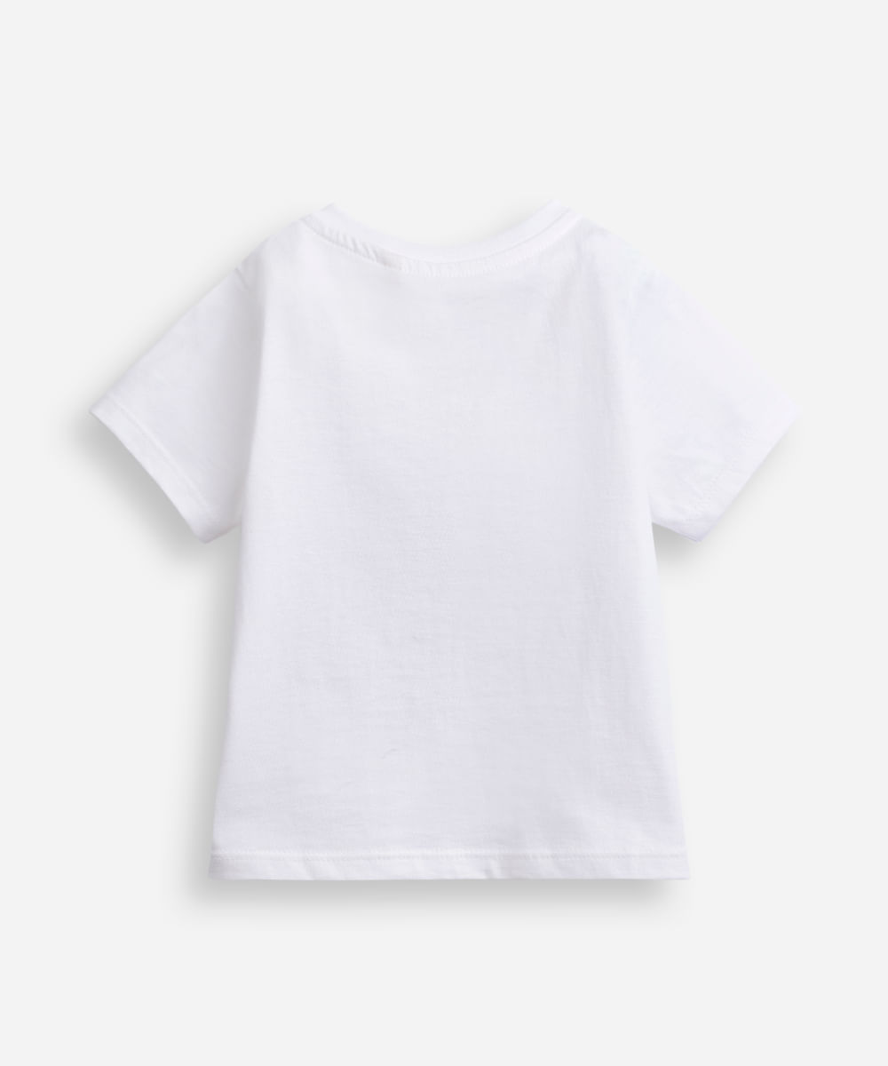 camiseta infantil de algodão minnie com glitter off white