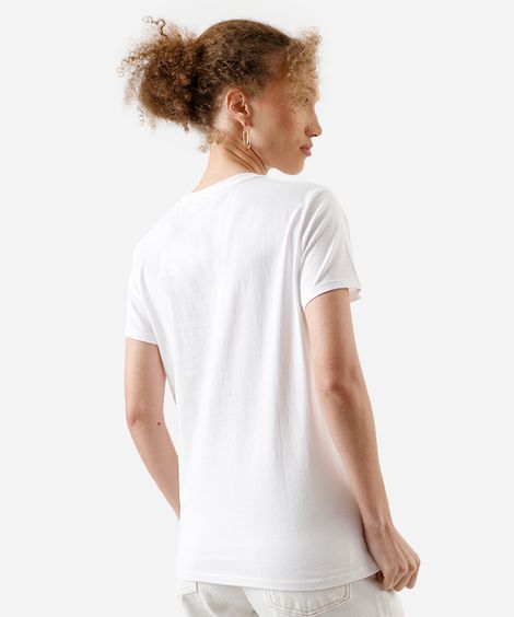 camiseta feminina de algodão matcha off white