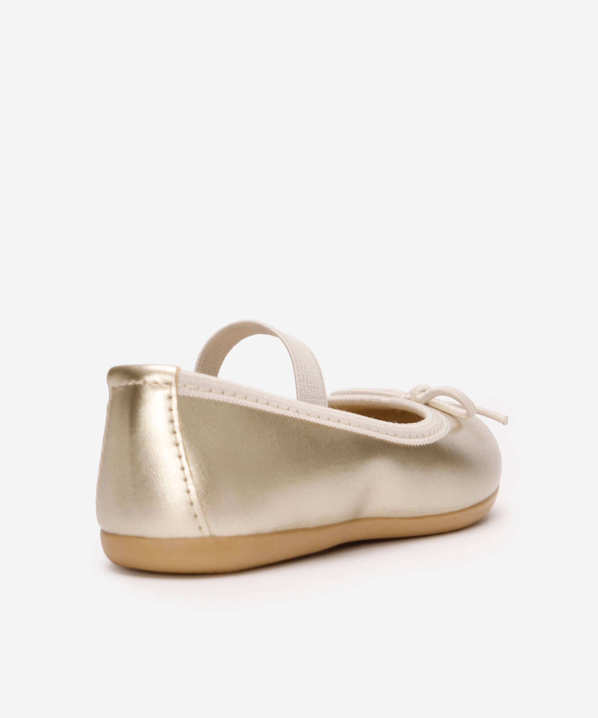 sapatilha infantil com laço dourada