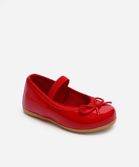 sapatilha infantil com laço vermelha