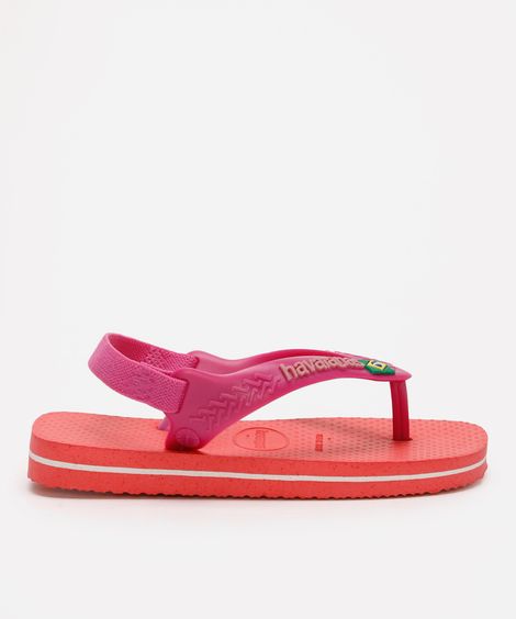 chinelo infantil havaianas com elástico rosa