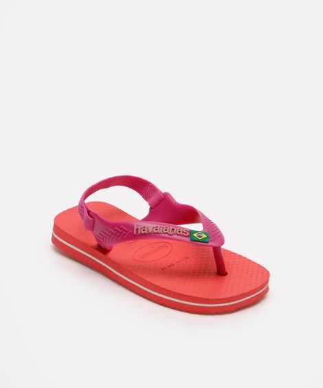 chinelo infantil havaianas com elástico rosa
