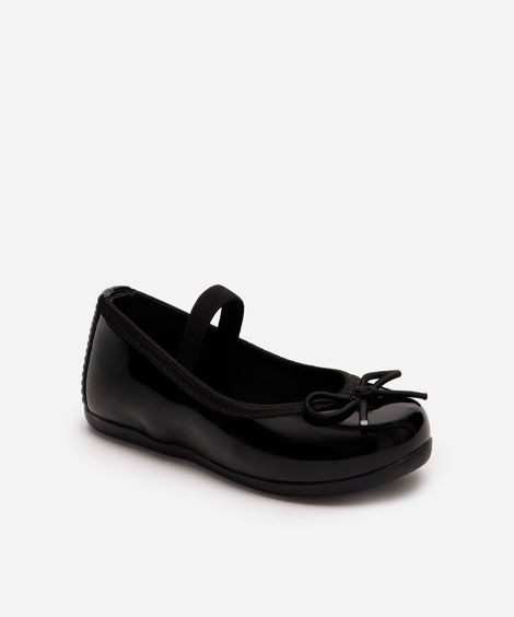 sapatilha infantil com laço preta