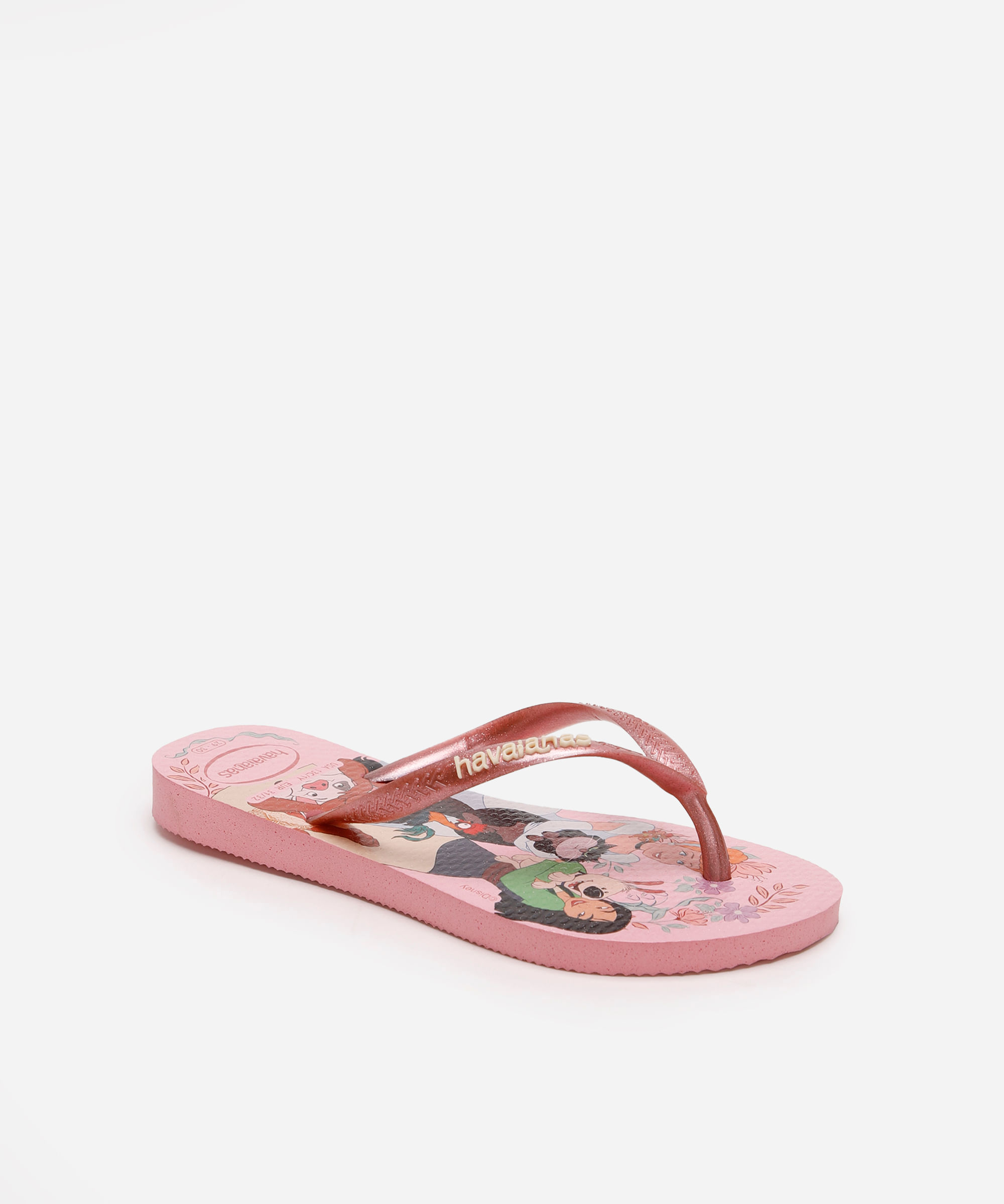 chinelo havaianas infantil princesas rosa