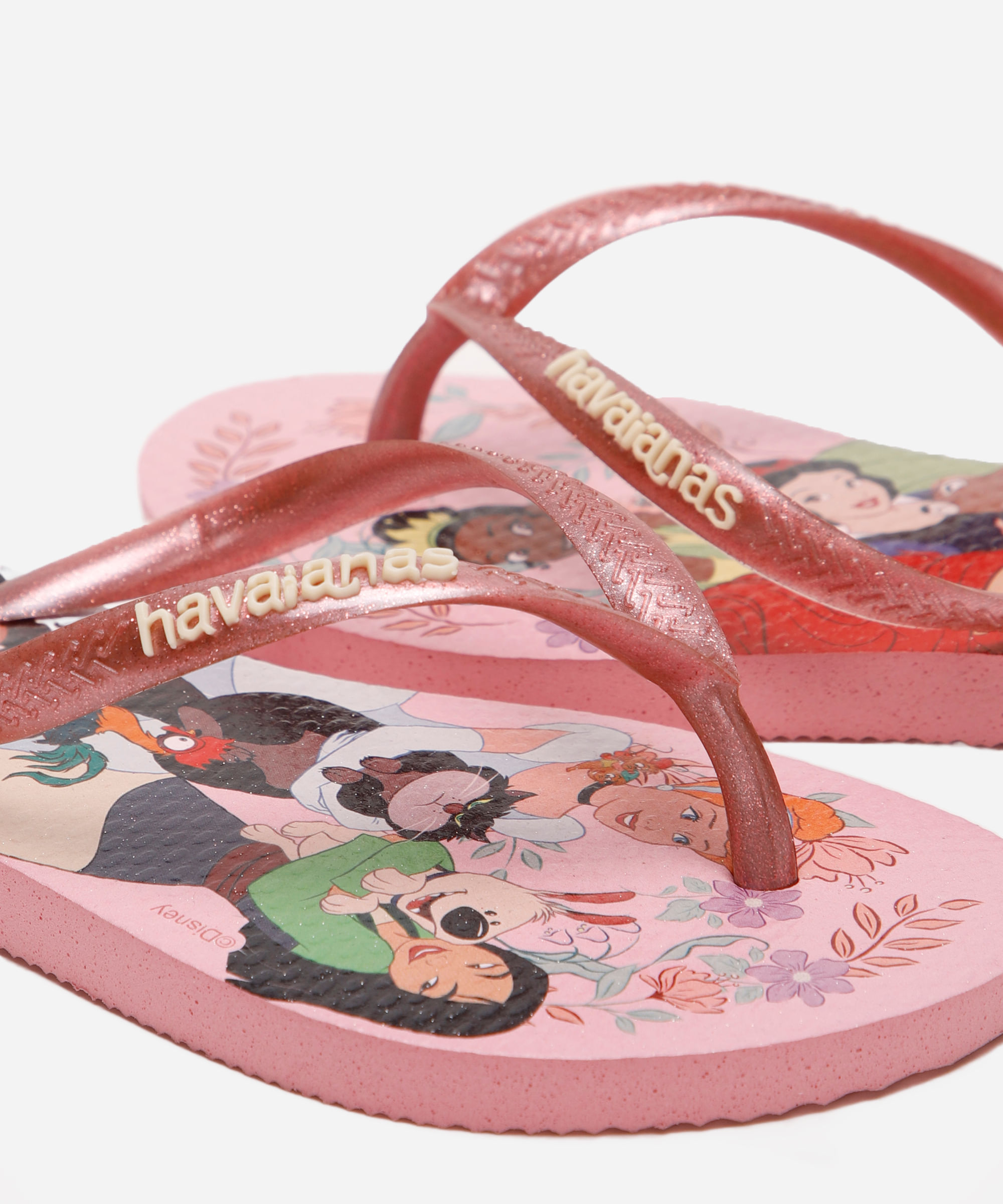 chinelo havaianas infantil princesas rosa