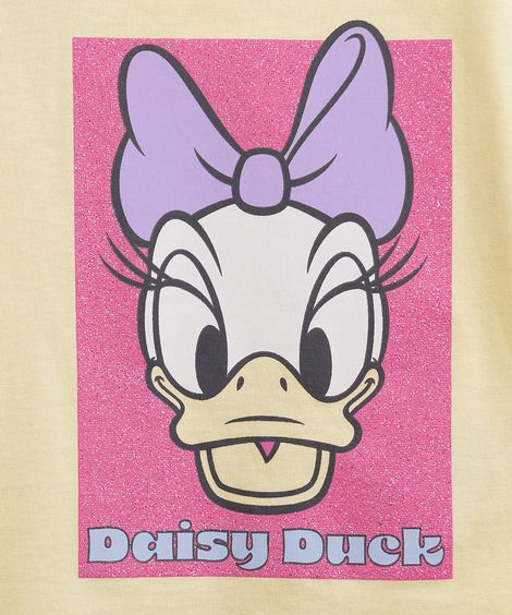 camiseta infantil de algodão margarida com glitter amarela
