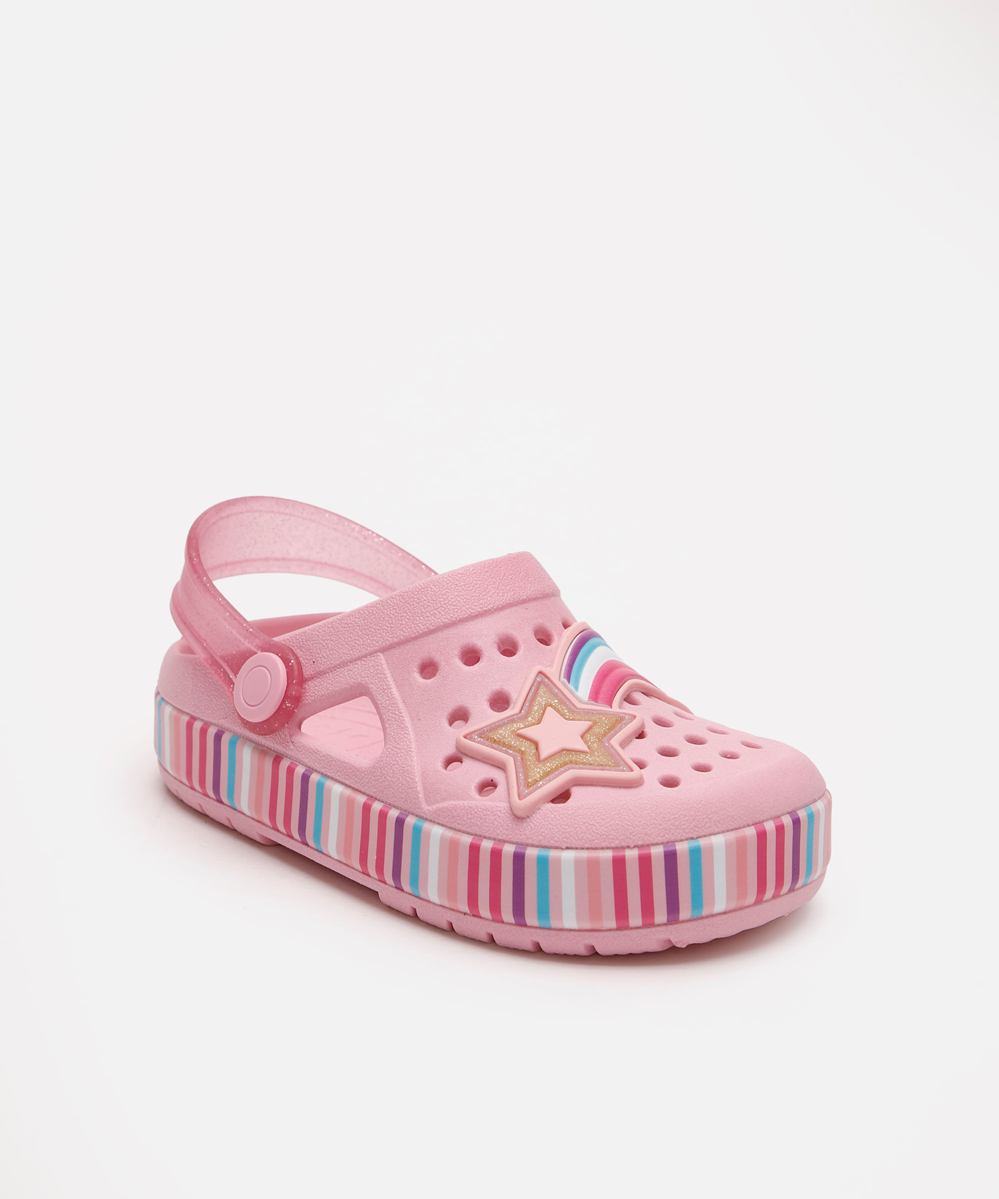 babuche infantil estrela rosa