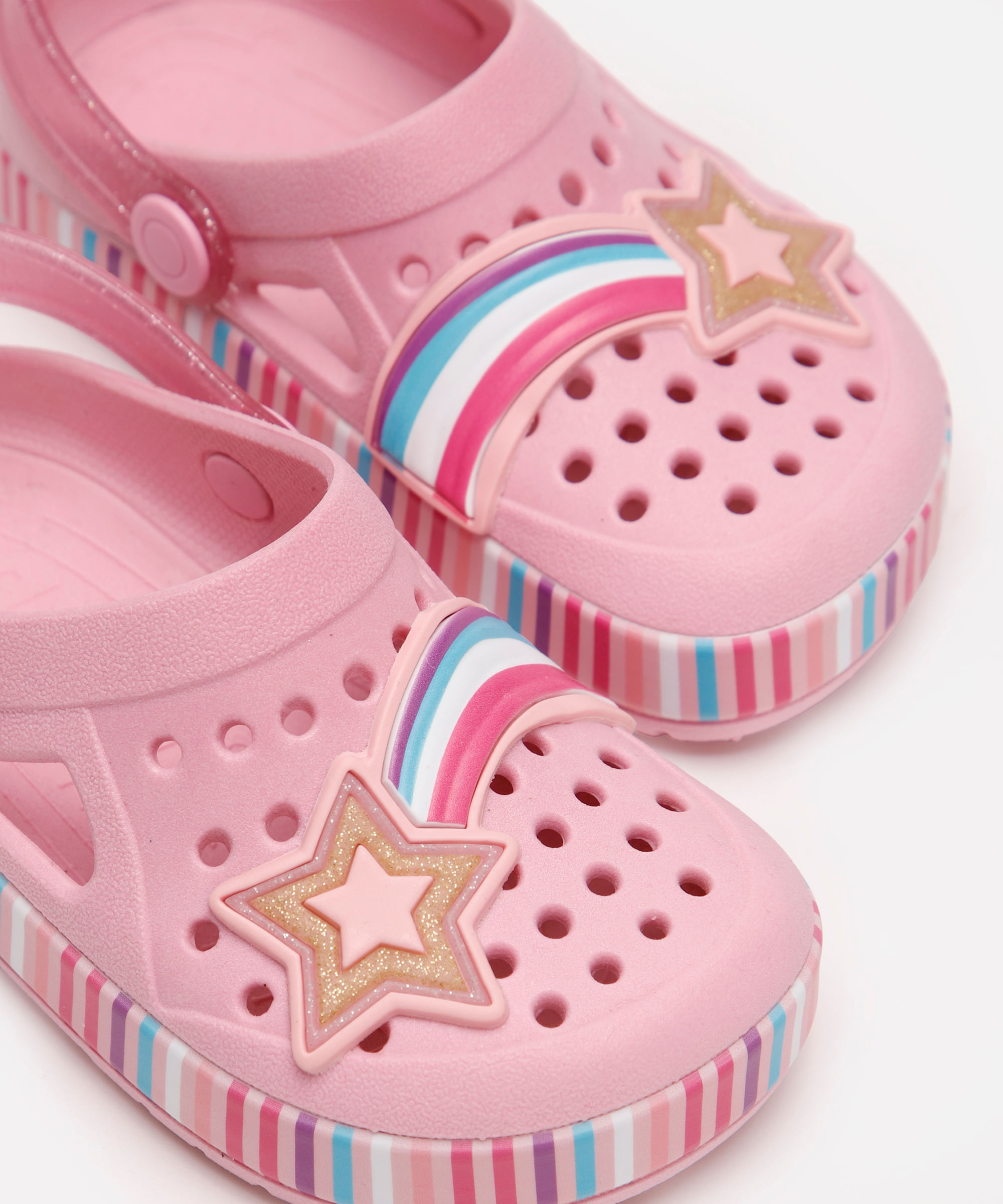 babuche infantil estrela rosa