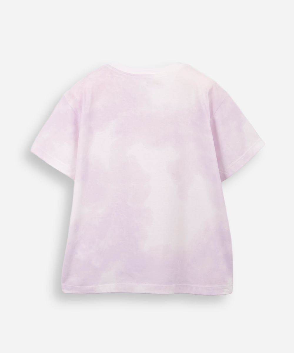 camiseta infantil de algodão angel tie dye lilás