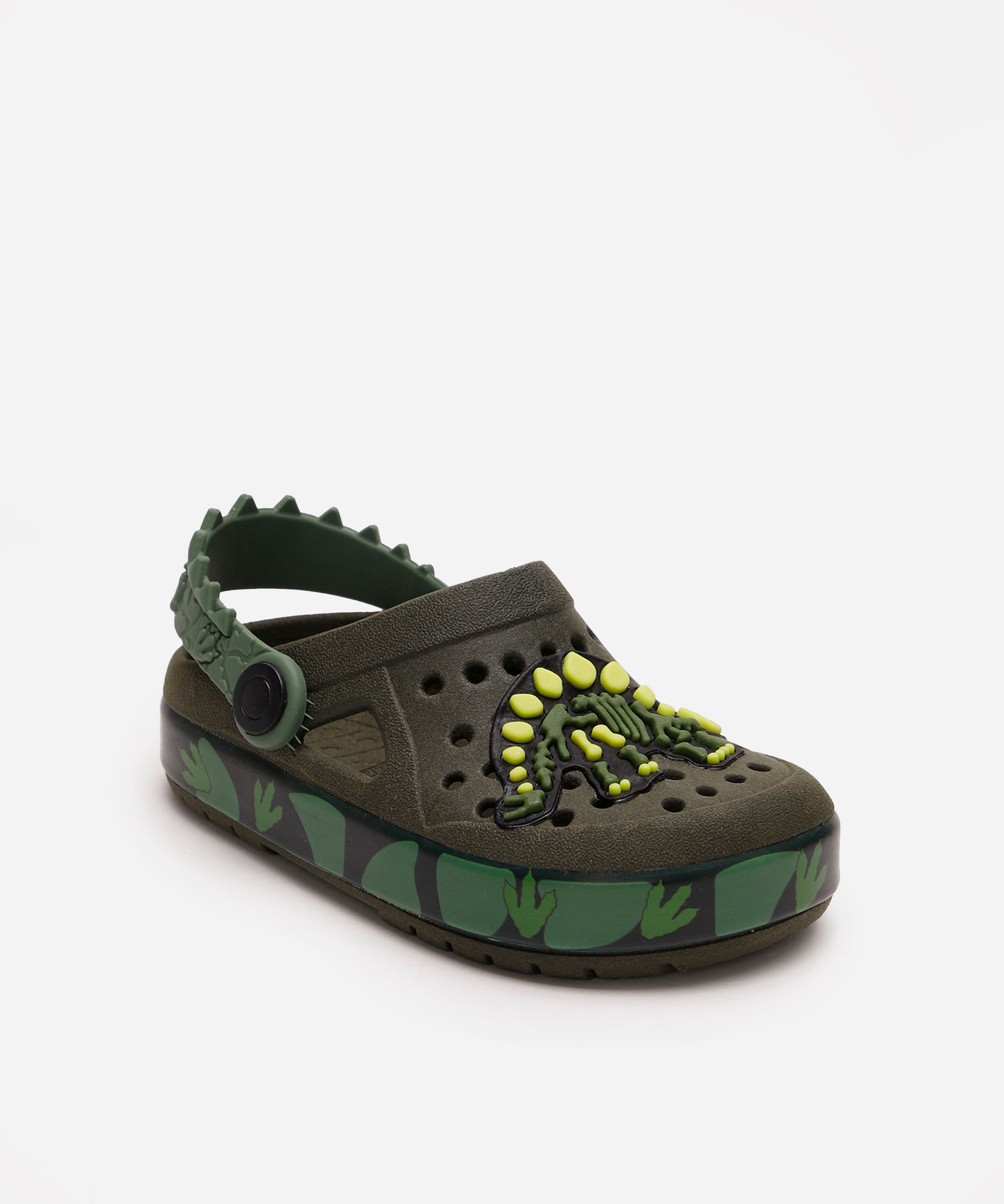 babuche infantil dinossauro brilha no escuro luelua verde