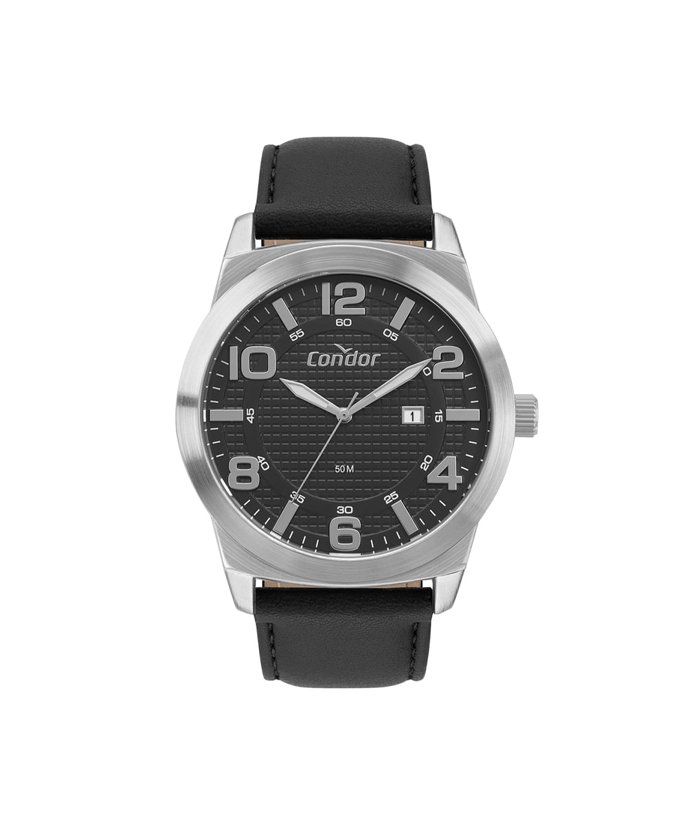 relógio masculino condor analógico calendário co2115mwl5p prateado