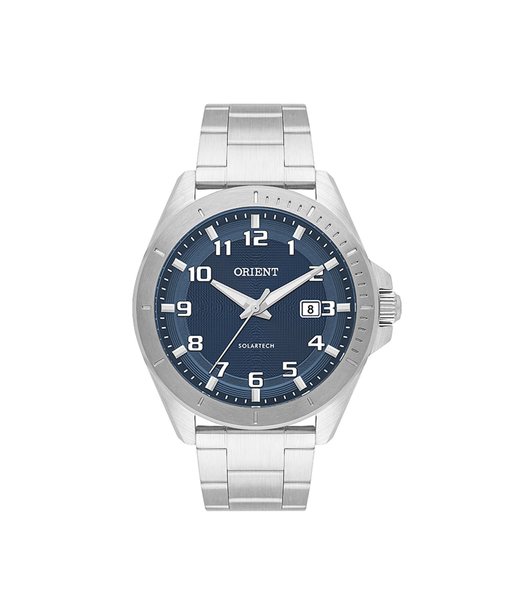 relógio masculino orient analógico calendário mbss1507d2sx prateado