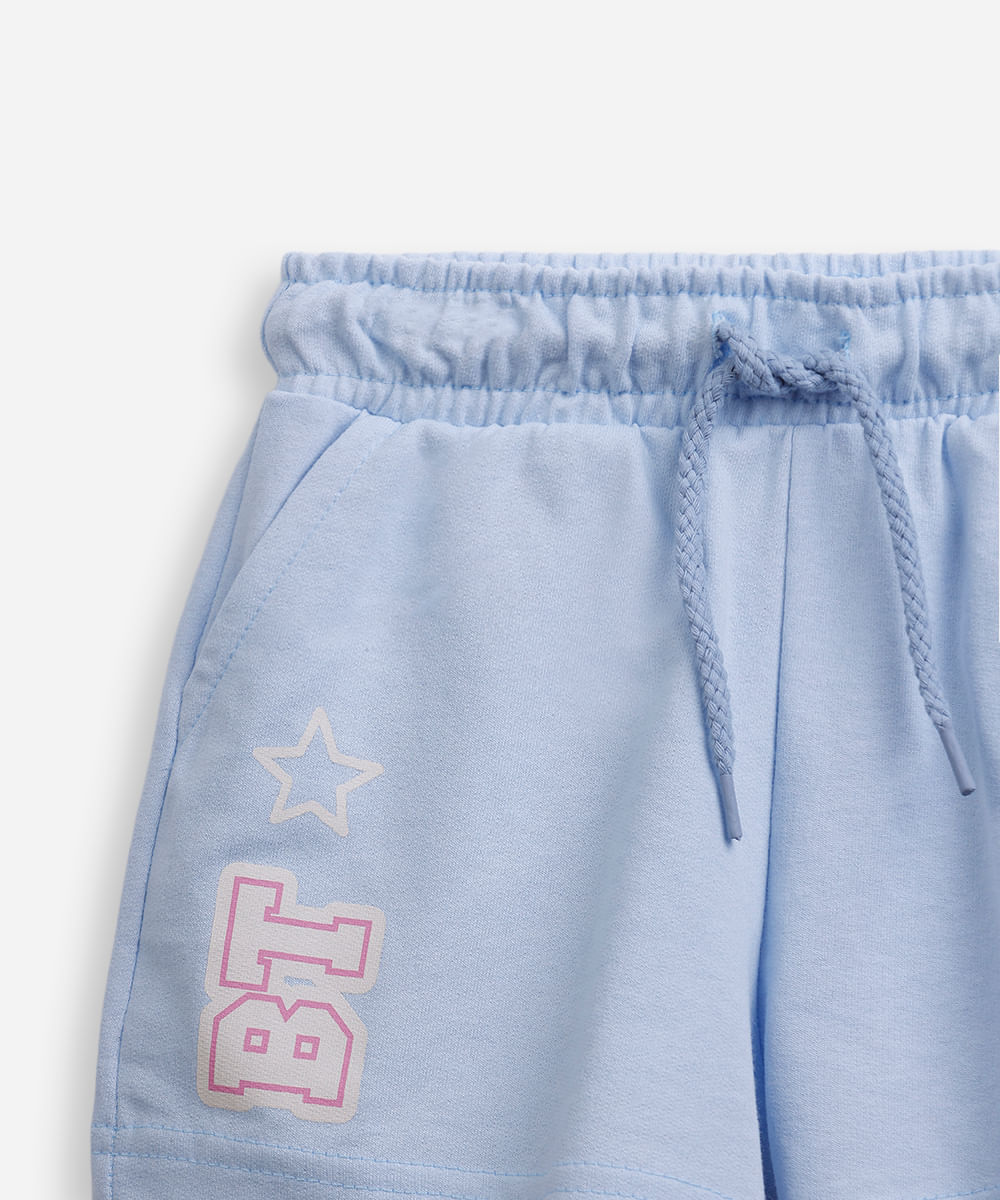 conjunto curto infantil de algodão estampado colorido