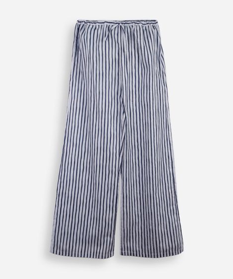 calça pijama juvenil de algodão listrada colorido