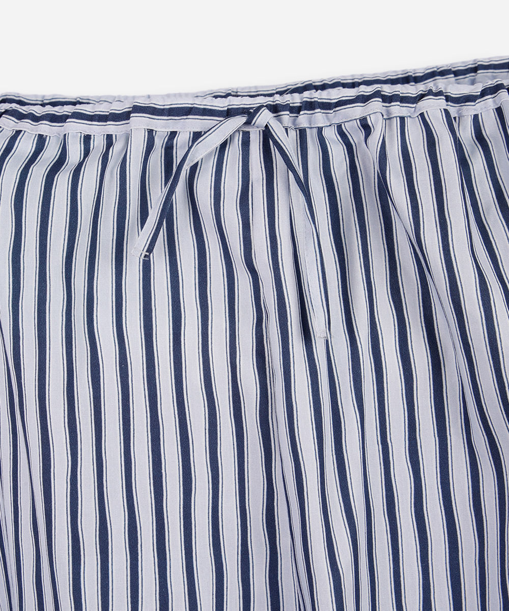 calça pijama juvenil de algodão listrada colorido
