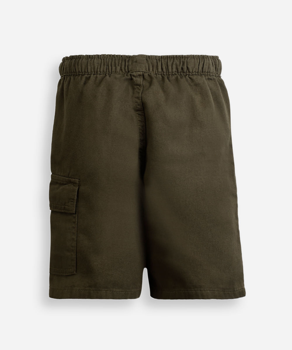 bermuda cargo de sarja infantil - verde médio