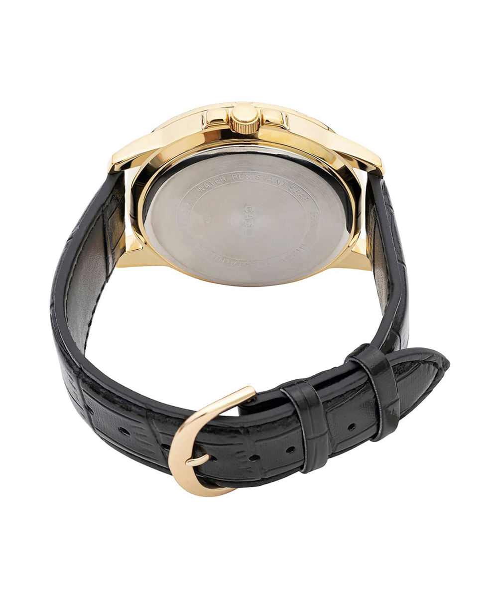 kit relógio masculino casio analógico calendário mtp vd01g 1bvudf dourado