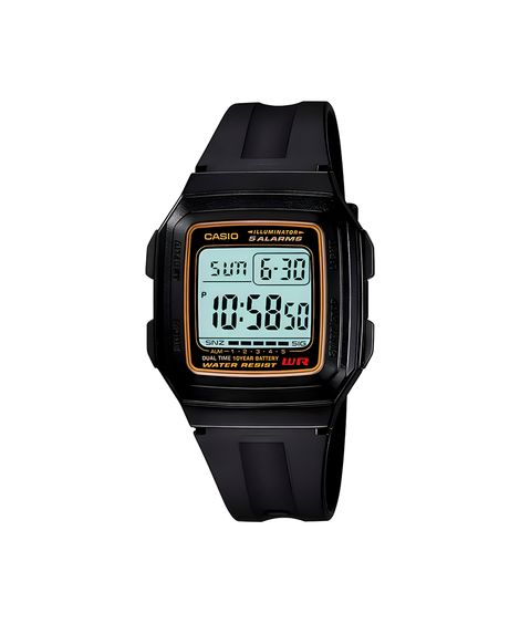 relógio masculino casio digital f 201wa 9adf preto