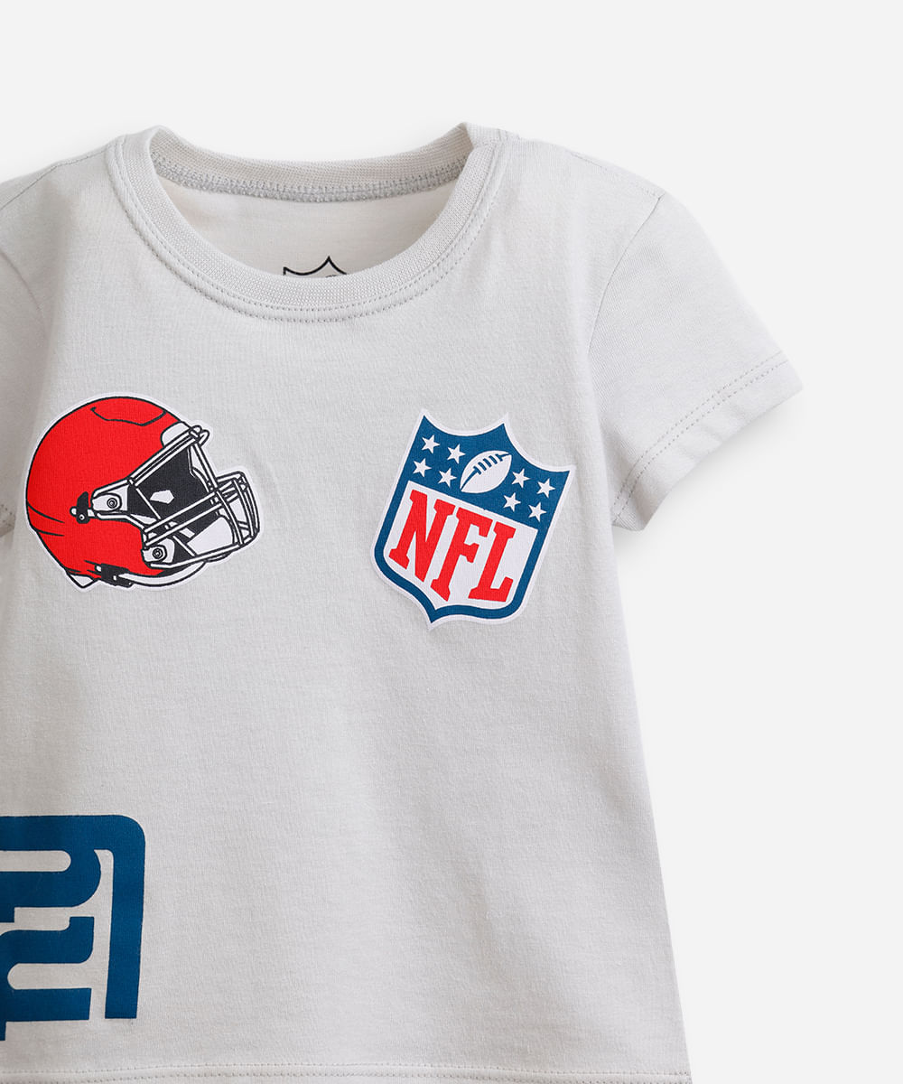conjunto curto infantil de algodão nfl colorida