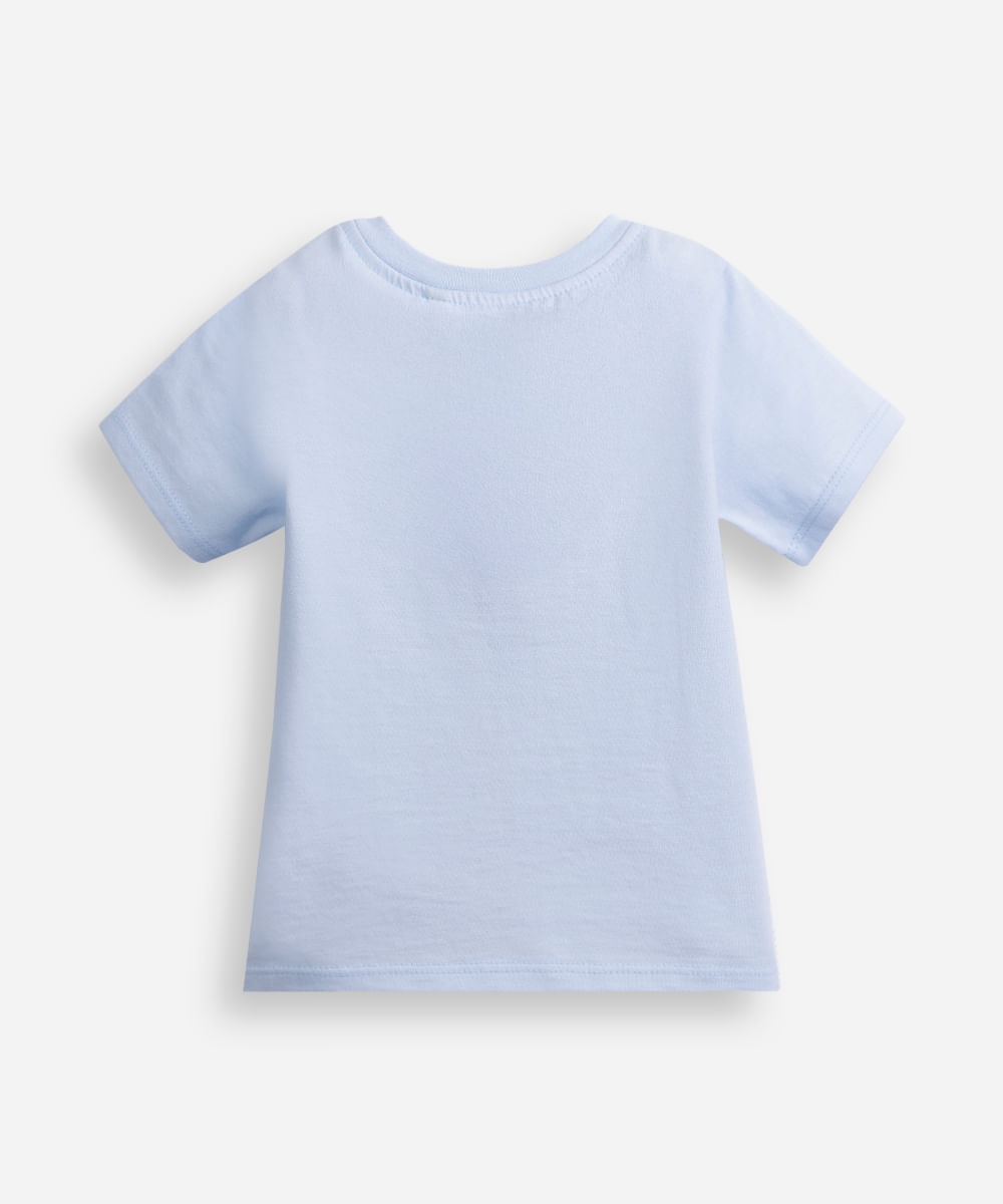 camiseta infantil de algodão clarice com glitter azul