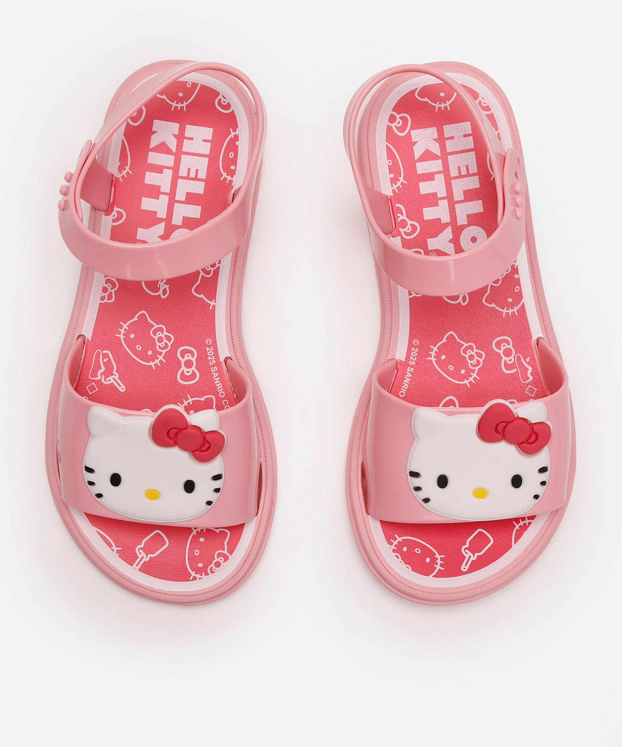 sandália infantil hello kitty grendene com brinde rosa