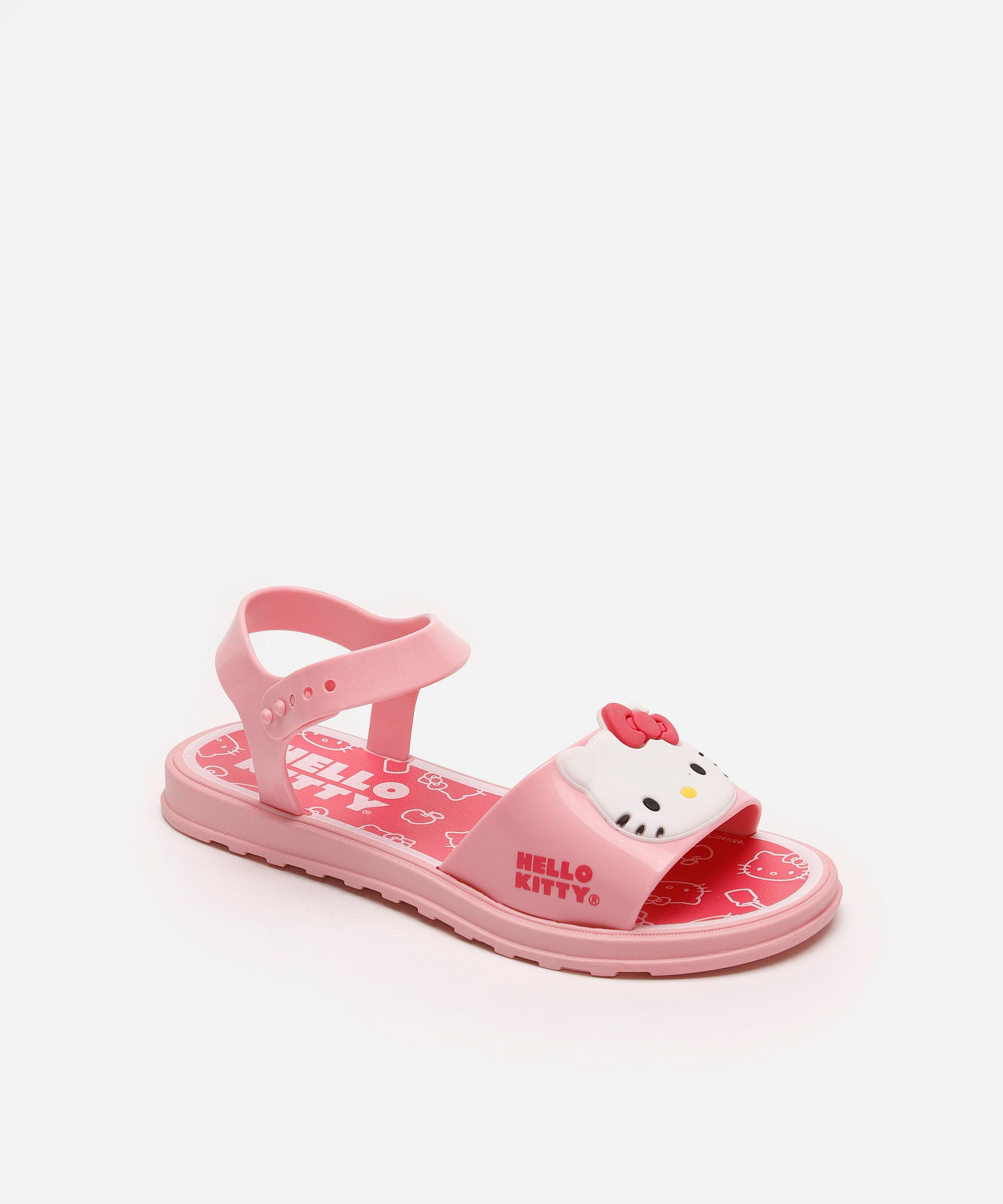sandália infantil hello kitty grendene com brinde rosa