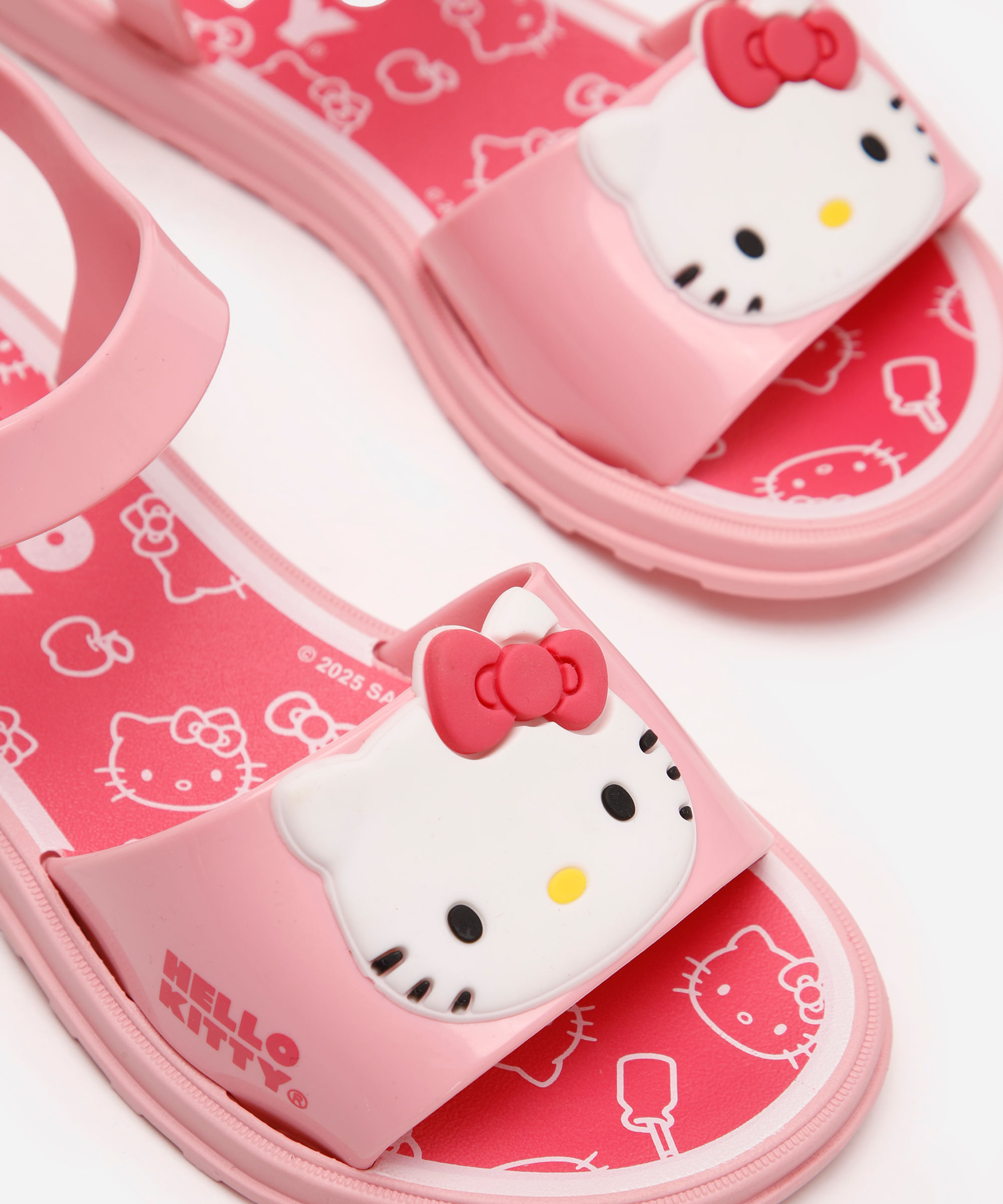 sandália infantil hello kitty grendene com brinde rosa