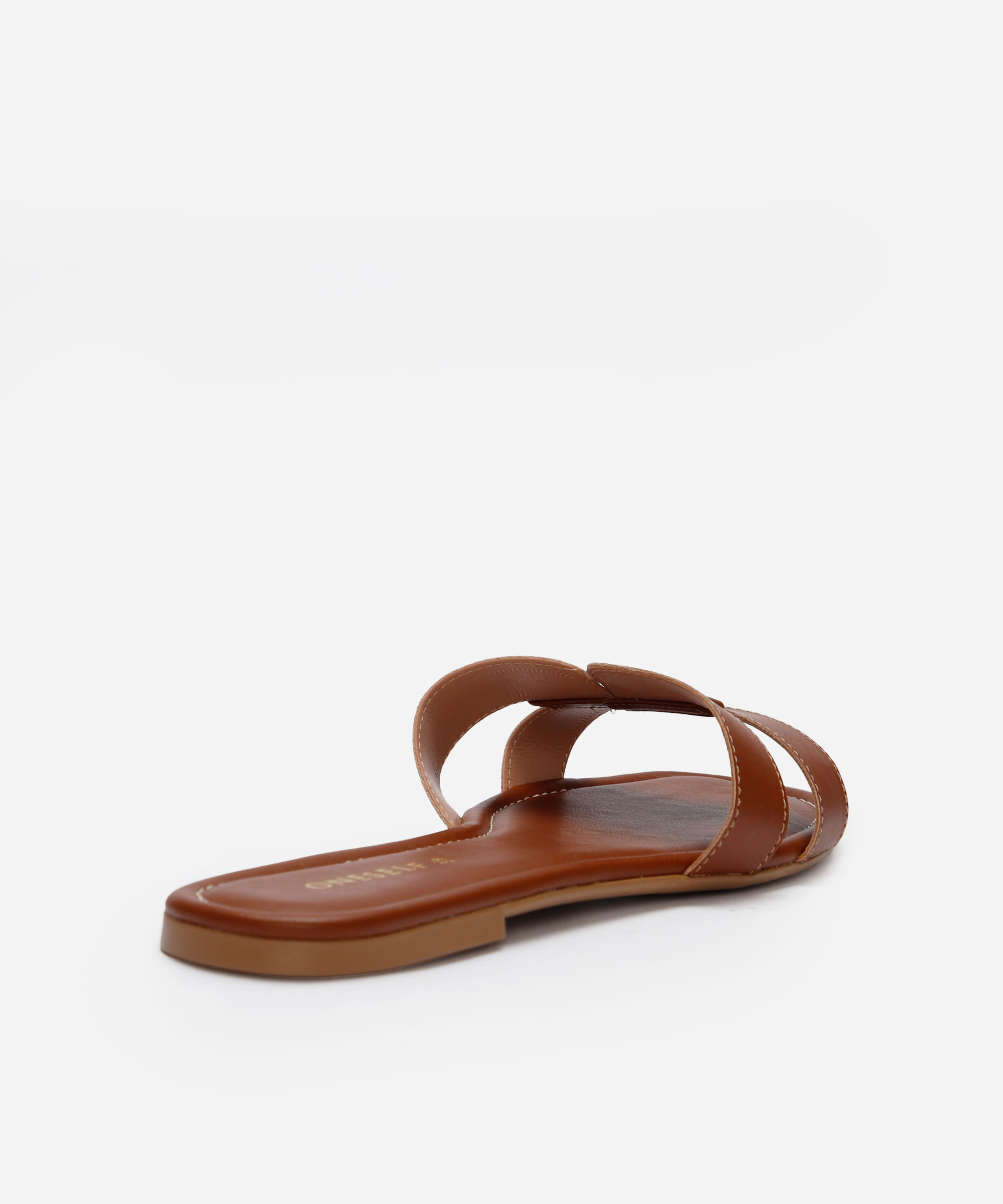 rasteirinha feminina com recorte oneself marrom