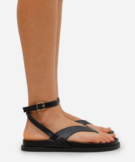 rasteirinha feminina com tira oneself preta