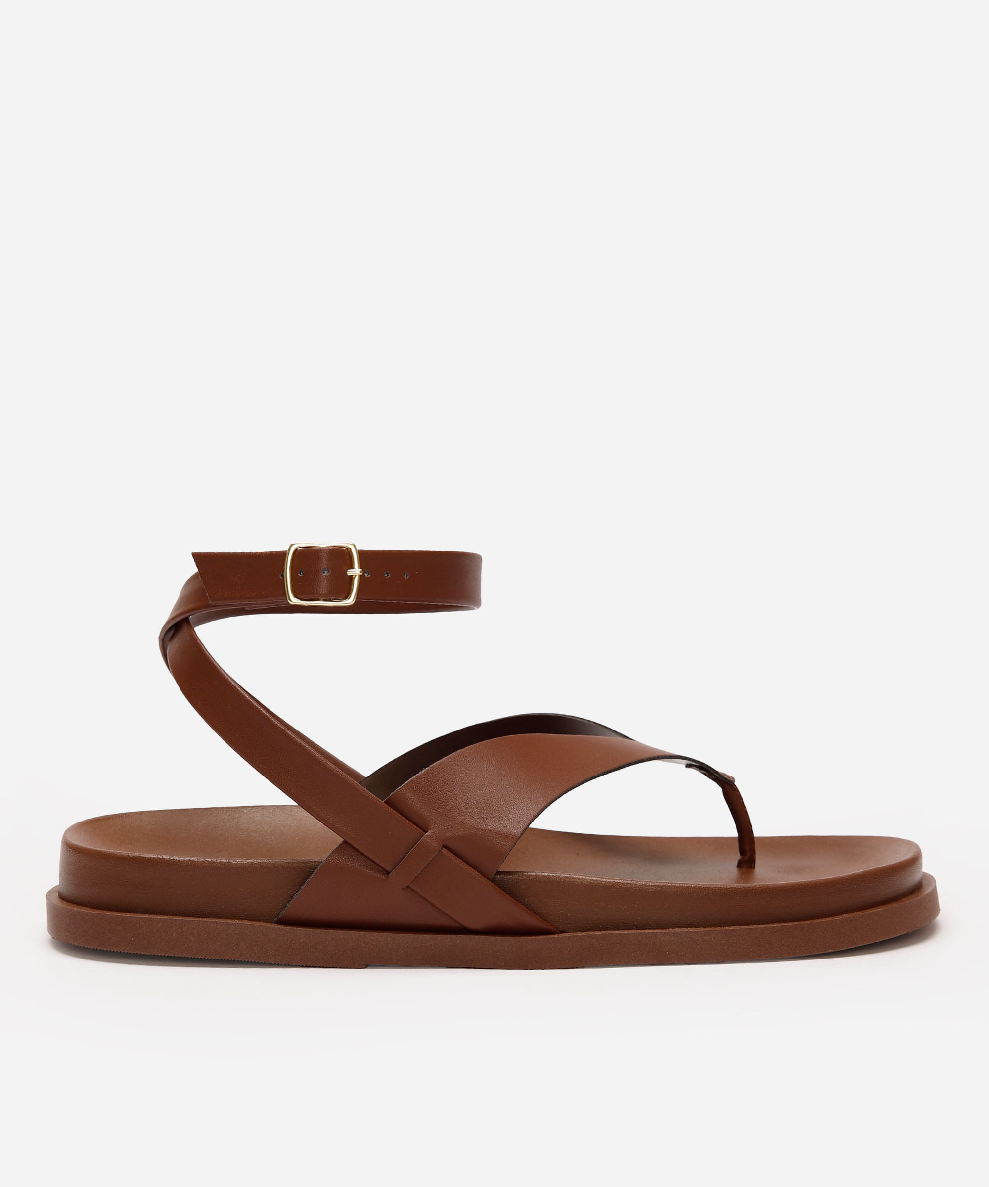 rasteirinha feminina com tira oneself marrom