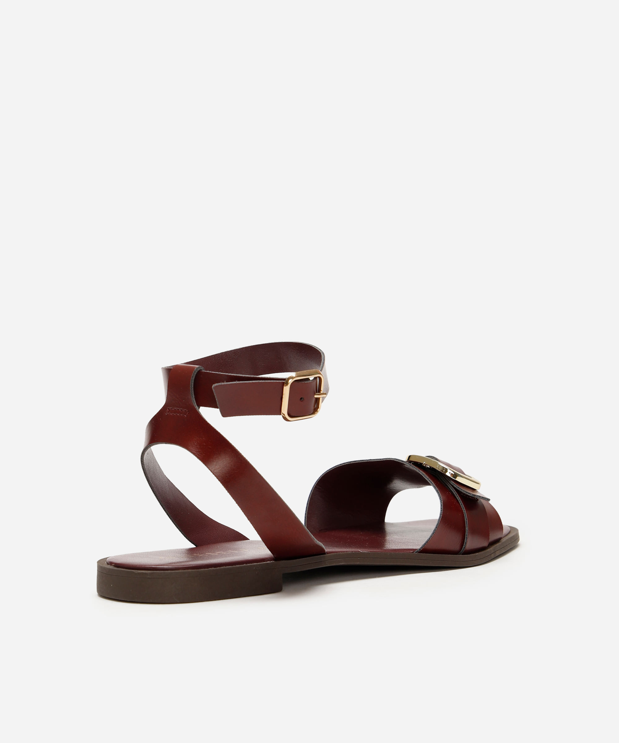 rasteirinha feminina com fivela oneself vinho
