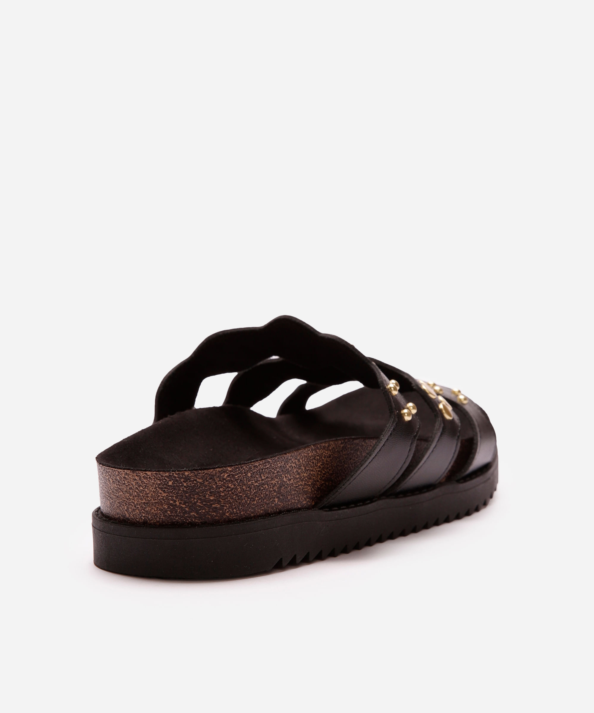 papete flatform feminina com tachas moleca preto