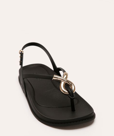 rasteirinha grendha com fecho preta