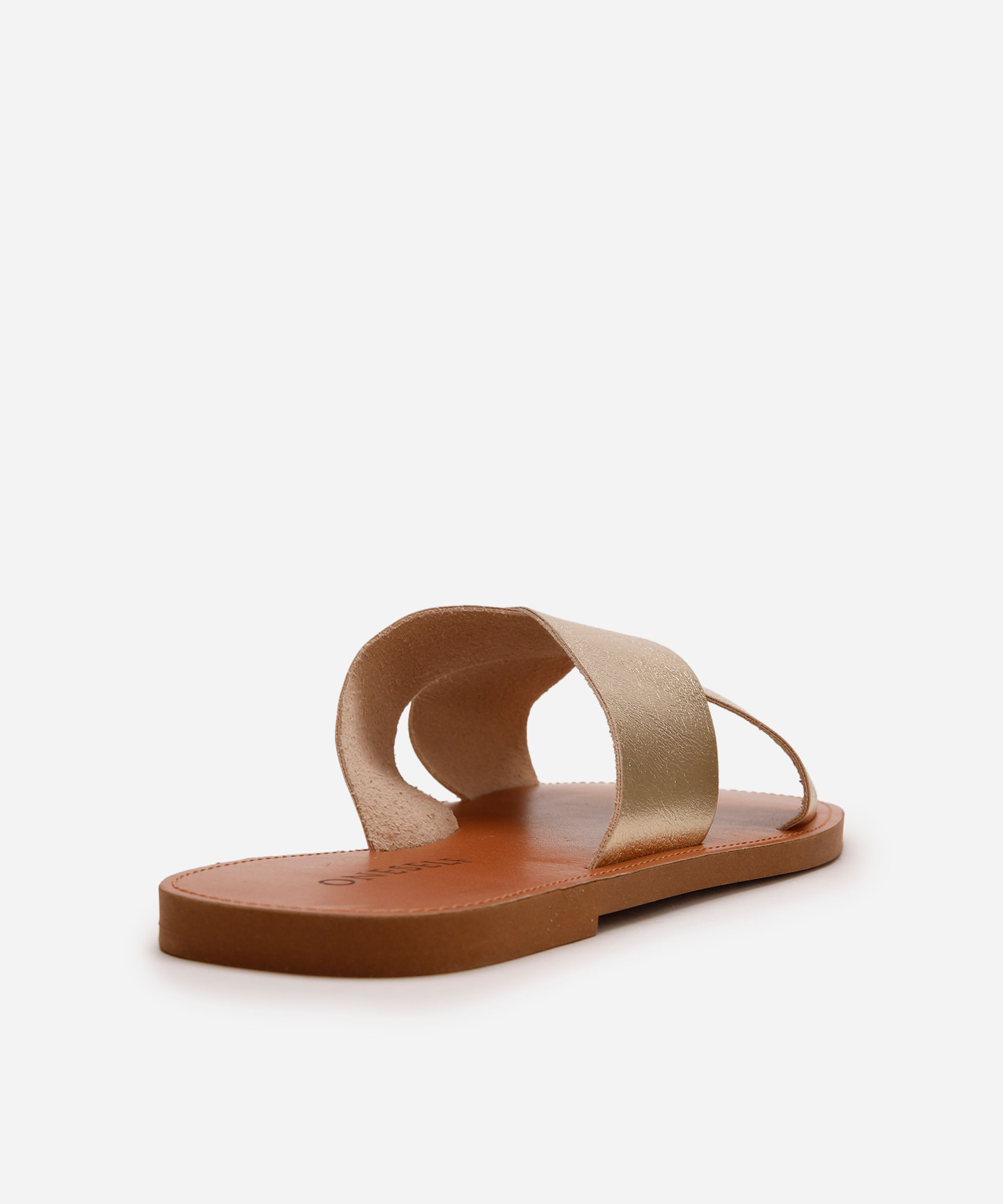 rasteirinha feminina metalizada oneself dourada